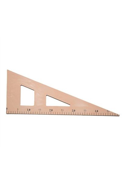Geoderik Tan Plastic Large Miter Riga Ruler