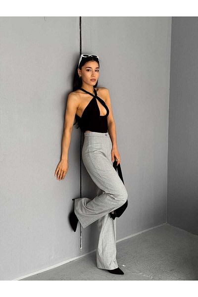 IŞILDA FASHION WOMEN'S CLOTHING PALAZZO FABRIC PANTS
