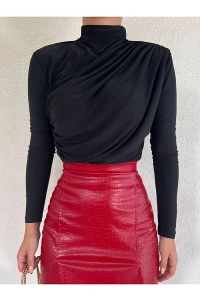 IŞILDA FASHION HAINE DE FEMEI BLUZIĂ DIN ȚESĂ TURTĂ PE JUMĂȚE