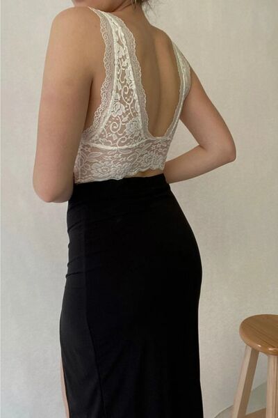 IŞILDA FASHION Czarny koronkowy biustonosz