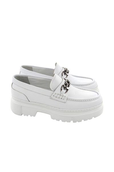 MİLONEK 2024130851   Men's White Buckle Casual Loafer