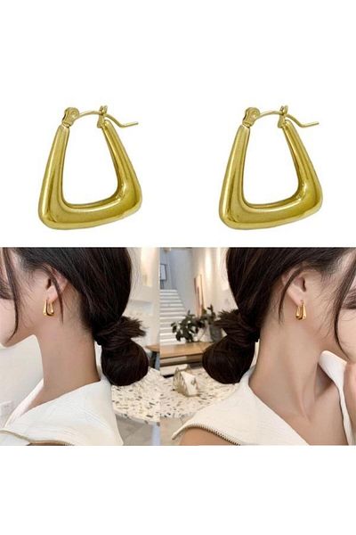DEMOKAN U Model Steel Earrings - Women's Hoop Earrings