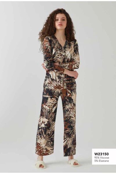 İpek Kadın Uzun Kol Önden Düğmeli Pijama Takımı