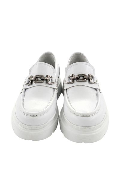 MİLONEK 2024130851   Men's White Buckle Casual Loafer