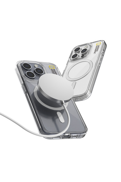 NATIONAL GEOGRAPHIC Magsafe Clear Case iPhone 15 Pro - Transparent