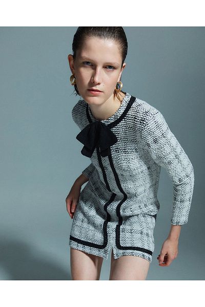 IPON COLLECTION Jacquard Bow Detailed Knitted Dress