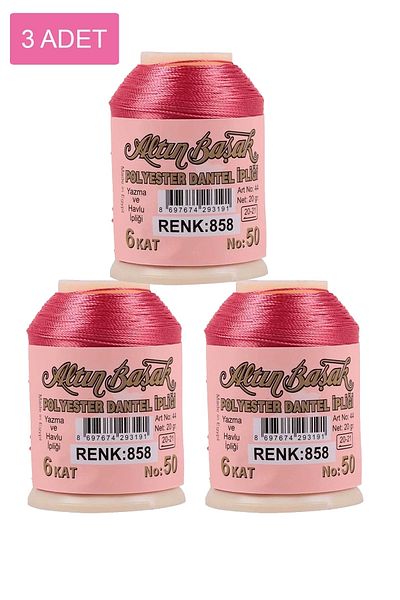 Royaleks Royaleks 3 Pieces Lace and Needle Thread - 20 Gr Gold Spike - No: 858
