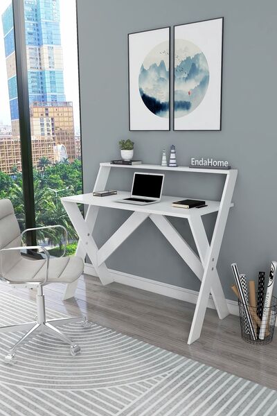 İQAS 50x90 Cm Desk Laptop Computer Desk Office Course Dining Children's Desk White