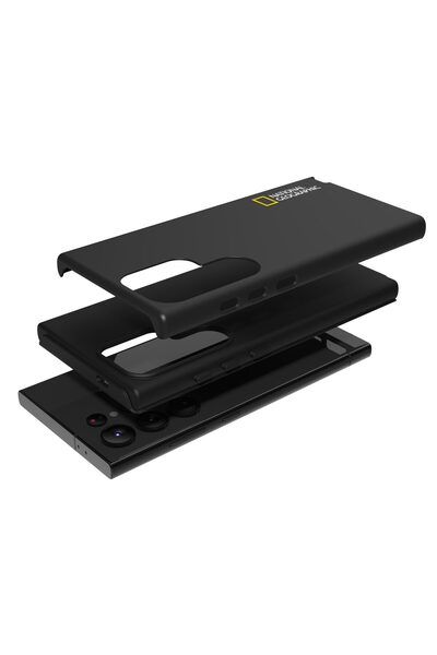 NATIONAL GEOGRAPHIC Hard Shell Cover for Samsung Galaxy S24 Ultra - White Logo