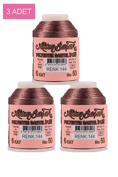 Royaleks 3 Pieces Gold Spike Needle and Lace Thread 20 Gr - Royaleks - No: 144