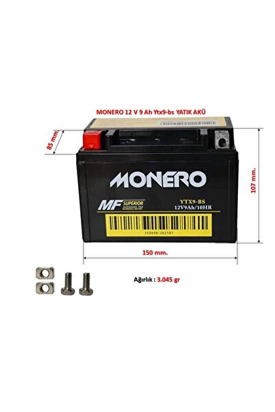 Genel Markalar Ktm Duke 125 200 250 390 Duke Aküsü 12 V 9 Ah Ytx9-bs Yatık