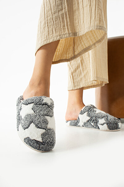 star shoes Зимові домашні капці з чорною зіркою Гостьові капці