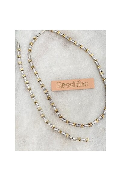 rosshine Kadın Kolye Ve Bileklik Oxxo Set Çelik