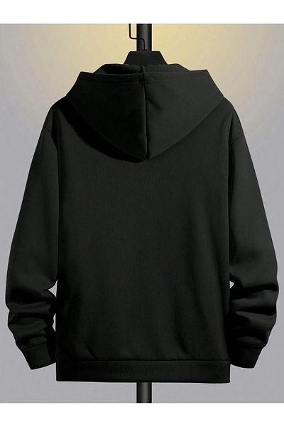 modaberry Cardigan supradimensionat negru Naruto Akatsuki - gros, cu glugă și buzunare de iarnă cu fermoar