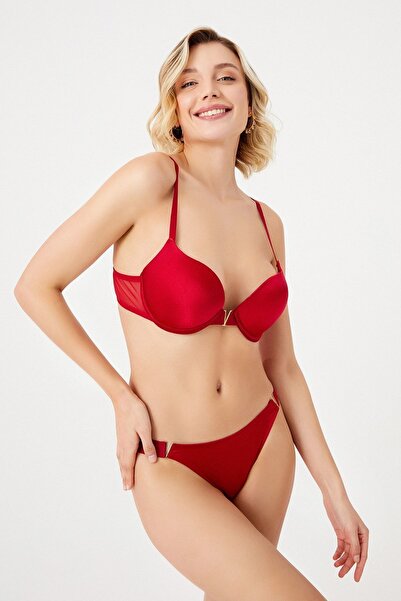Cansoy Le'laredaoute Underwear Violet V Detailed Cherry Support Bra