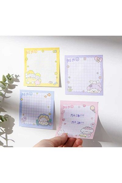 ÇEÇEN HOME (3 Pieces) Cute Sticky - Removable Notes, Postit, Centerpiece, Memo Pad