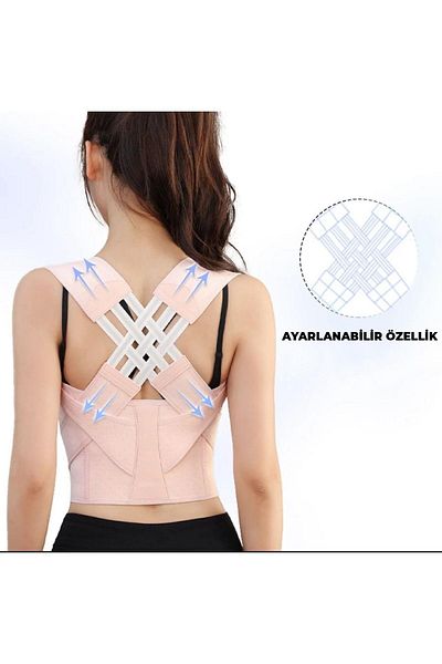 FDF STORE Medical Pink Upright Posture Athlete's Corset - Back and Waist Hump Prevention, Adjustable