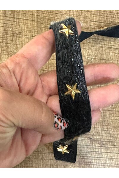 Gönülden Tasarım Bordură din blană Starry - Applique de cusut, 2,5 cm (1 metru)