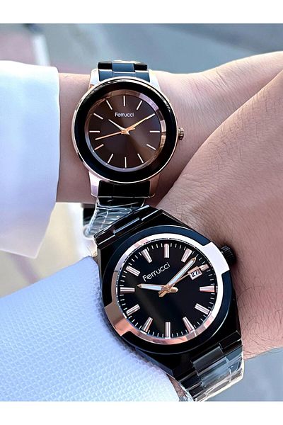 Ferrucci 3 Atm Water Resistant Steel Cord Special Watch for Couples - Men's and Women's Handle Cfc.03227.03