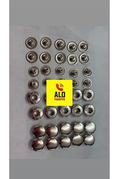 ALOTUHAFİYE 12.5 mm Kapaklı çıtçıt 50 adet takım nikel renk