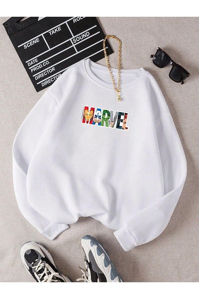 BENROMA Hanorac unisex pentru copii cu imprimeu Marvel