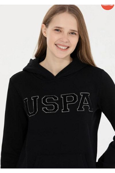 U.S. Polo Assn. Hanorac negru de damă - Model de bază