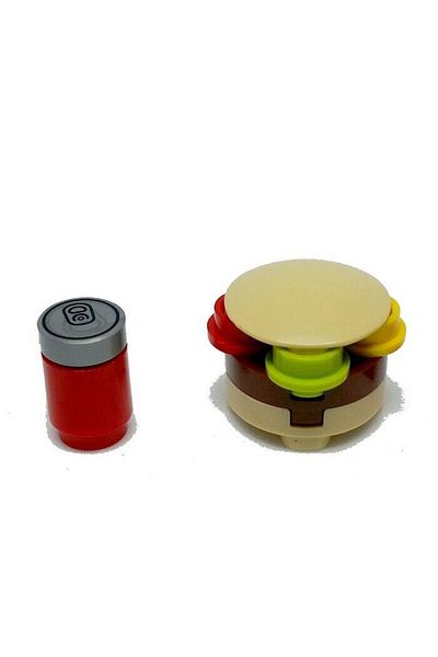 LEGO Original Accessory Custom Moc City Minifigure Food Hamburger Coke Cookie 9 Pieces