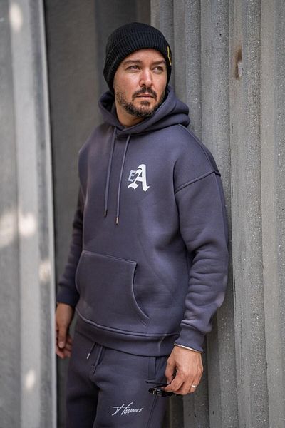 HYPERS Gothic Printed Smoked Hooded Oversize Sweatshirt