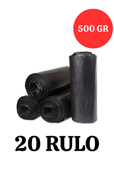 Merpak Ambalaj Kalın Çöp Torbası 500 gr X 20 Rulo Siyah Çöp Poşeti 80x110 Cm ...