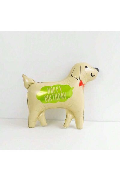 Partifabrik Retro Vintage Brown Yellow Tone Big Dog - Happy Birthday Pet Balloon, Baby Sower Birthday First Year