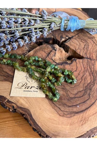 parze doğaltaş Natural Stone Peridot String Necklace