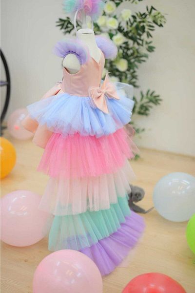 Astar Kostüm Multicolored Floor-Length Lol Children's Evening Dress