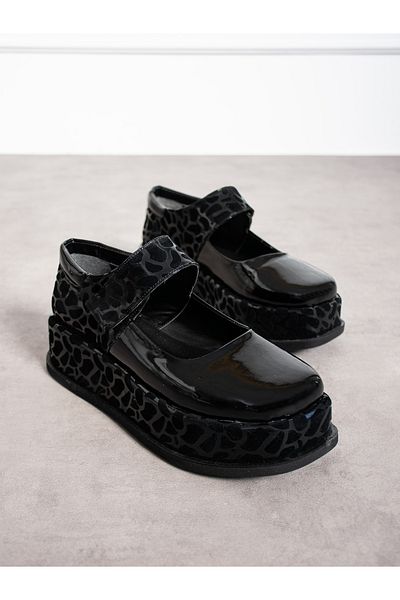 Alemdar Shoes Дамски мокасини от лачена кожа с черен зебров мотив