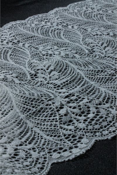 ÖZPAŞ TEKSTİL VE AKSESUAR Λύκρα off white γκλίτερ δαντέλα 20 εκ.