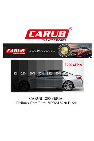 BTM OTOMOTİV Carub 1200 Serie - Anti-Scratch Window Film 50Cmx6M, 20% Black
