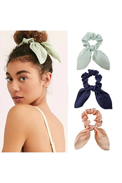 Cinderella طقم مطاط شعر نسائي مكون من 3 قطع مع وشاح ومشبك فيونكة - اللون-1