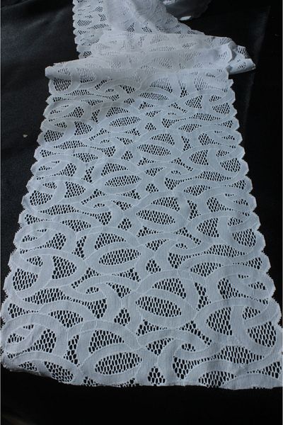 ÖZPAŞ TEKSTİL VE AKSESUAR Lycra Lace Λευκό Σπειροειδές Πλέξιμο 18 cm