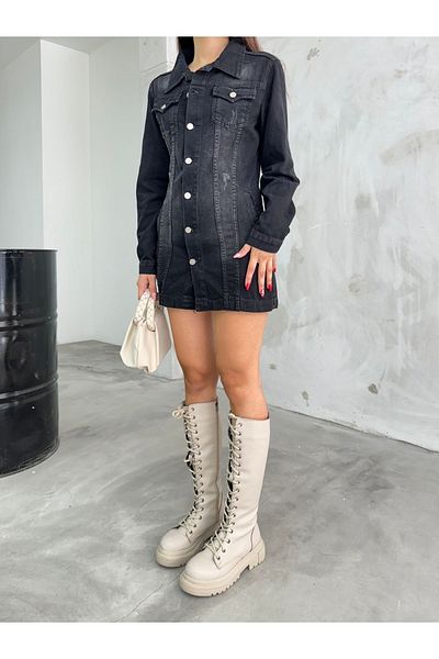 BİKELİFE Smoked Boyfrend Denim Jacket