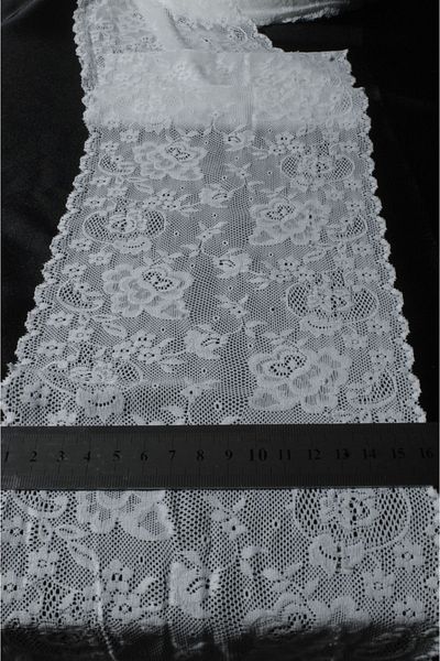 ÖZPAŞ TEKSTİL VE AKSESUAR Lycra Lace Μοτίβο Υάκινθου Υπόλευκο 16 εκ
