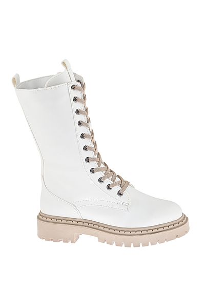 NOOSY Women's White Zippered Boots
