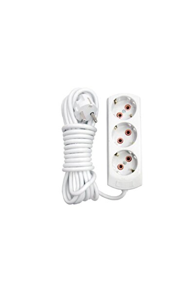 Genel Markalar 5 Metre 3'lü Priz Önder Marka - Elektrik Prizi - Beyaz