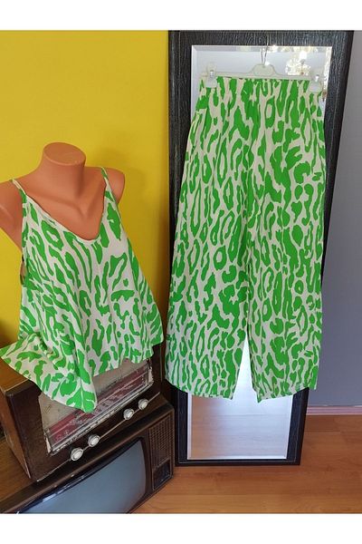 hot fashions طقم صيفي نسائي مزدوج مع بلوزة وبنطلون