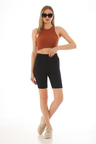 BİKELİFE Dámské černé kraťasy Lycra s vysokým pasem