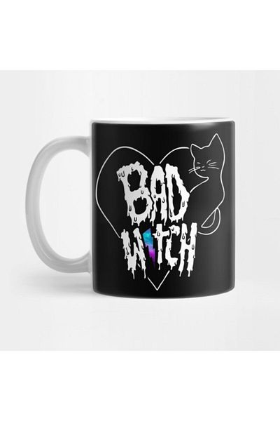 TatFast كوب القطة السوداء للهالوين من Bad Witch Galaxy Aesthetic Wiccan