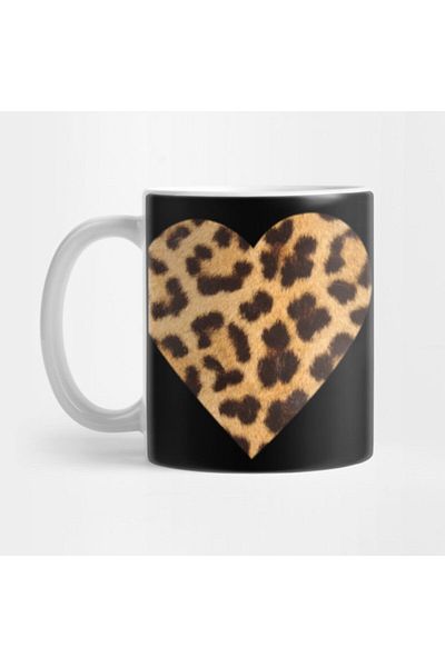 TatFast Leopard Print Heart-Shaped Valentine's Day Mug - Gift, Dowry and Presentation