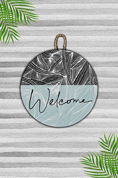 Dormot Home معلقة باب عصرية - أخضر نعناعي وأسود، طباعة خشبية رقمية - معلقة با...