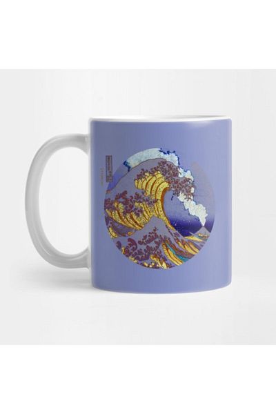 TatFast The Great Wave Off Kanagawa With Mount Fuji Eruption Mug