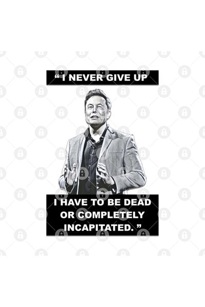 TatFast Elon Musk - I Never Give up Mug, Gift, Dowry, Presentation Holder