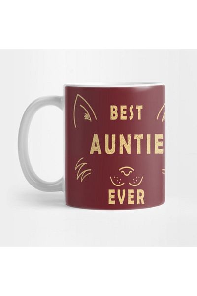 TatFast كوب Funny Cat Best Auntie Ever - هدية مثالية لـ Aunts