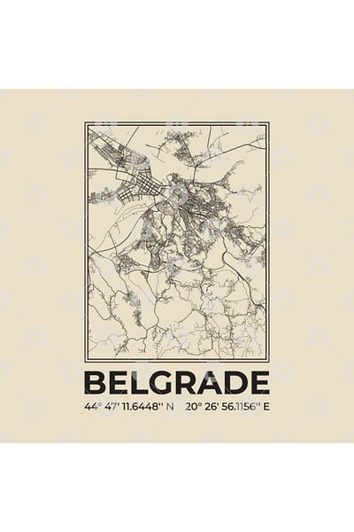 TatFast Belgrade Minimalist Map Mug, Gift, Dowry, Presentation Holder